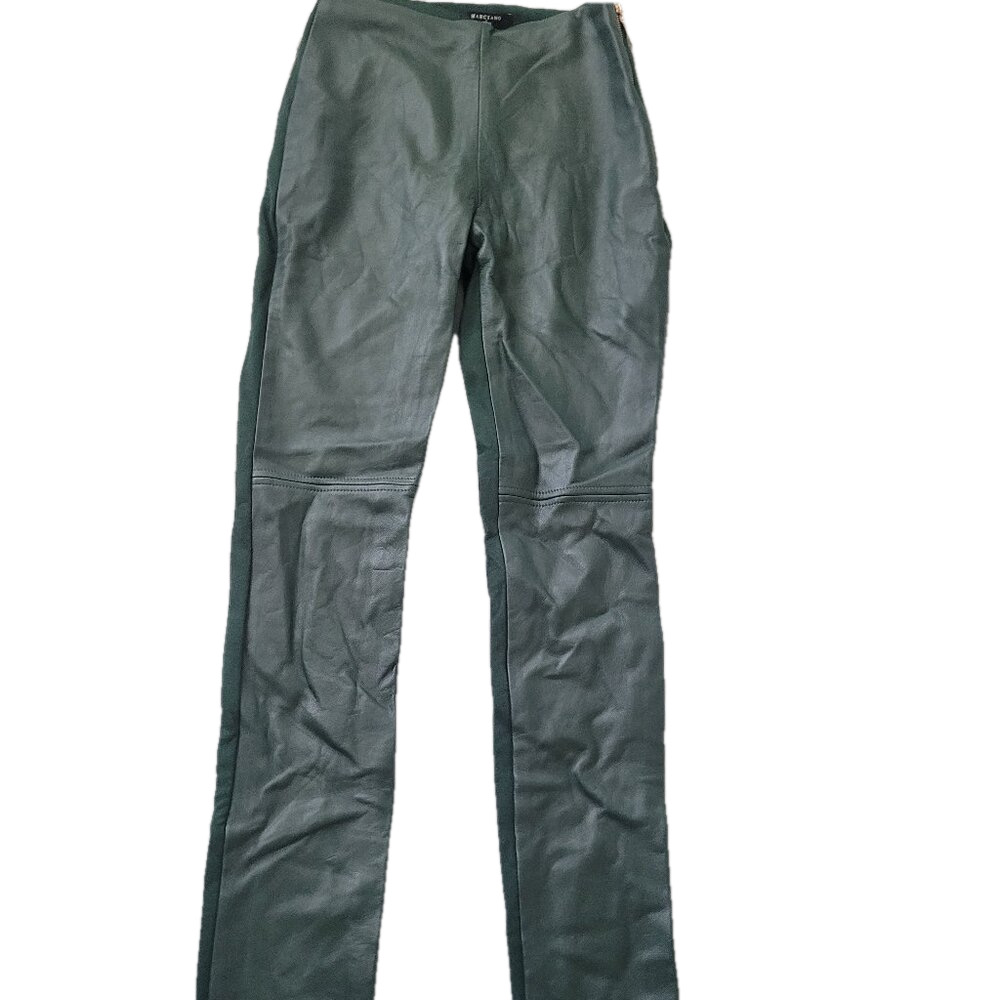 NEW MARCIANO Women's Size 4 Leggings Coy Leather High Rise Alpine Grove